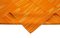 Orangener Anatolischer Handgewebter Flatwave Kilim Teppich aus Wolle 6