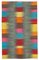 Alfombra Kilim turca multicolor de lana tejida a mano, Imagen 1