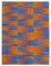 Orange Turkish Hand Knotted Wool Flatwave Kilim Carpet 1