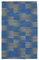 Blue Turkish Handmade Wool Flatwave Kilim Carpet, Image 1