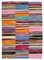 Multicolor Anatolian Hand Knotted Wool Flatwave Kilim Carpet 1