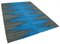 Blauer Anatolischer Handgeknüpfter Flatwave Kilim Teppich aus Wolle 2