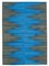 Blauer Anatolischer Handgeknüpfter Flatwave Kilim Teppich aus Wolle 1