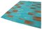 Türkisfarbener orientalischer handgewebter Flatwave Kilim Teppich aus Wolle 3