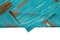 Türkisfarbener orientalischer handgewebter Flatwave Kilim Teppich aus Wolle 6