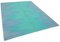 Türkisfarbener Anatolischer Flatwave Kilim Teppich aus handgewebter Wolle 2