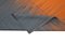 Orangener Anatolischer Handgewebter Flatwave Kilim Teppich aus Wolle 6