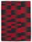 Roter orientalischer handgewebter Flatwave Kilim Teppich aus Wolle 1