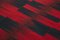 Roter orientalischer handgewebter Flatwave Kilim Teppich aus Wolle 5