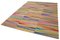 Mehrfarbiger türkischer Handgeknüpfter Flatwave Kilim Teppich aus Wolle 3