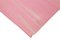 Pink Oriental Hand Knotted Wool Flatwave Kilim Carpet 4