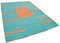 Türkisfarbener Anatolischer Flatwave Kilim Teppich aus handgewebter Wolle 2