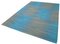 Blauer Anatolischer Handgeknüpfter Flatwave Kilim Teppich aus Wolle 3