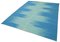 Hellblauer türkischer Flatwave Kilim Teppich aus handgewebter Wolle 3