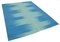 Hellblauer türkischer Flatwave Kilim Teppich aus handgewebter Wolle 2