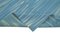 Blauer Orientalischer Flatwave Kilim Teppich aus handgewebter Wolle 6