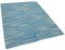 Blauer Orientalischer Flatwave Kilim Teppich aus handgewebter Wolle 2