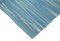 Blauer Orientalischer Flatwave Kilim Teppich aus handgewebter Wolle 4