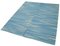 Blauer Orientalischer Flatwave Kilim Teppich aus handgewebter Wolle 3