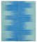 Blauer Orientalischer Flatwave Kilim Teppich aus handgewebter Wolle 1