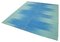 Blauer Orientalischer Flatwave Kilim Teppich aus handgewebter Wolle 3