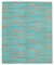 Turquoise Oriental Hand Knotted Wool Flatwave Kilim Carpet 1