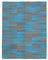 Blue Turkish Hand Knotted Wool Flatwave Kilim Carpet 1