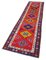 Tapis Runner Vintage Rouge Laine Artisanale Rouge, Turquie 3