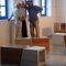 Mesa de centro europea minimalista hecha a mano de madera de roble y laca de Maria Vidali, Imagen 4