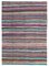 Tapis Kilim Vintage Multicolore Orienté à la Main en Laine 1