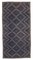 Brauner orientalischer Handgeknüpfter Vintage Kilim Teppich aus Wolle 1