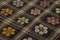 Brown Oriental Handmade Wool Vintage Kilim Carpet 5