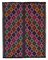 Multicolor Anatolian Handmade Wool Vintage Kilim Carpet 1
