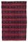 Red Oriental Hand Knotted Wool Vintage Kilim Carpet, Image 1