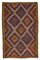 Orange Anatolian Handmade Wool Vintage Kilim Carpet, Image 1