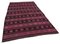 Pink Anatolian Handmade Wool Vintage Kilim Carpet 2