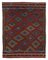 Multicolor Turkish Handmade Wool Vintage Kilim Carpet 1