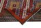Multicolor Turkish Handmade Wool Vintage Kilim Carpet 6