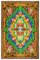 Alfombra Kilim tribal vintage en marrón con motivos florales, Imagen 1