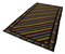 Black Floral Handmade Tribal Vintage Kilim Carpet, Image 2