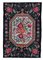 Black Vintage Hand Knotted Wool Rose Kilim Carpet 1