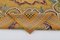Yellow Moldovian Handmade Tribal Vintage Kilim Carpet 5