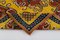 Yellow Vintage Hand Knotted Wool Rose Kilim Carpet 5