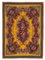 Gelber Vintage Handgewebter Rosé Kelim Teppich aus Wolle 1