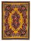 Yellow Vintage Hand Knotted Wool Rose Kilim Carpet, Image 1