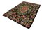 Black Floral Handmade Tribal Vintage Kilim Carpet 2