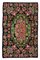 Black Floral Handmade Tribal Vintage Kilim Carpet 1