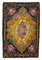 Black Vintage Hand Knotted Wool Rose Kilim Carpet 1