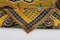 Yellow Floral Handmade Tribal Vintage Kilim Carpet 5