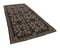 Black Floral Handmade Vintage Runner Kilim Carpet 3